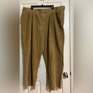 LL Bean Corduroy Pants Comfort Waist Mens 44 Casual Khaki Tan